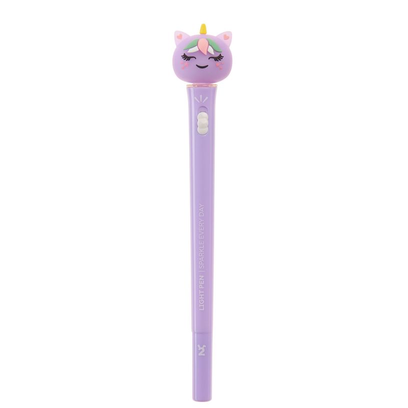 8422593121580-Stylo Licorne lumineux mauve Back2Fun--0