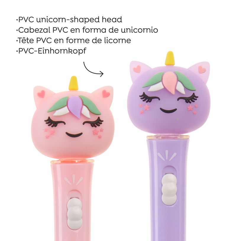 8422593121580-Stylo Licorne lumineux mauve Back2Fun--2