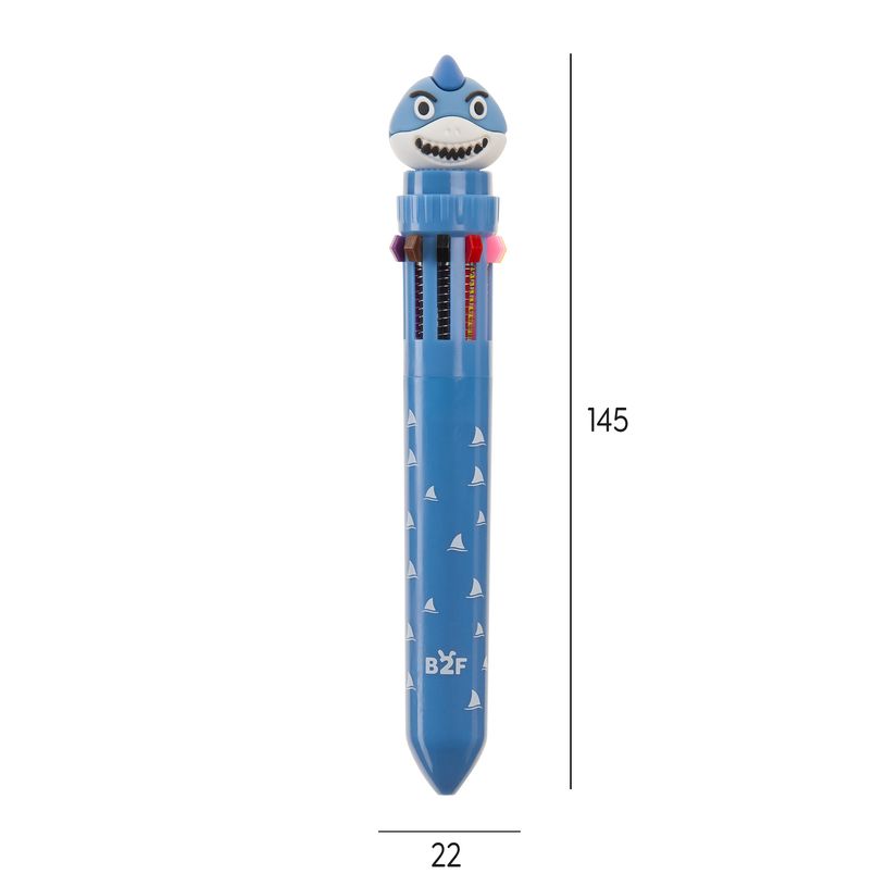 8422593121634-Stylo requin bleu 10 couleurs Back2Fun--1