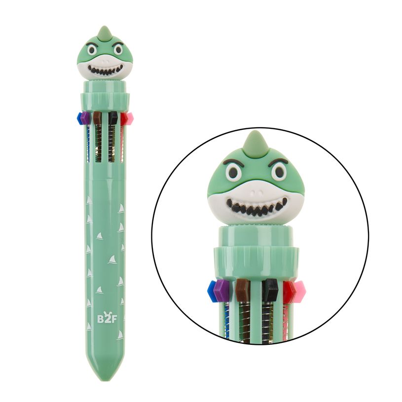 8422593121634-Stylo requin bleu 10 couleurs Back2Fun--3