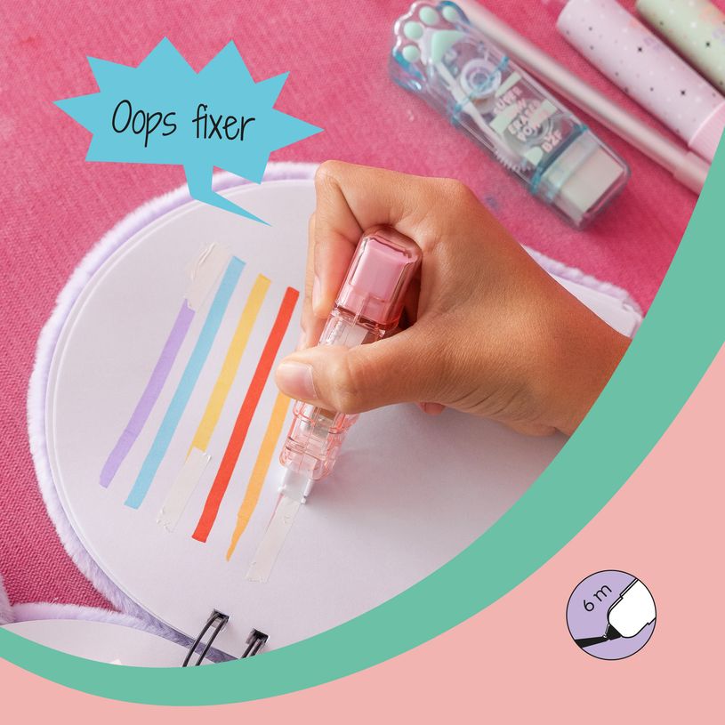 8422593133286-Correcteur - gommes Pattes de chat rose Back2Fun--5