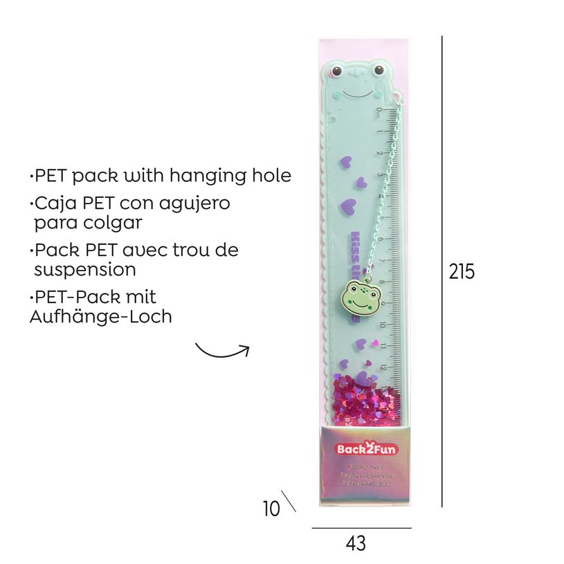 8422593133415-Règle avec paillettes Grenouille Back2Fun--4