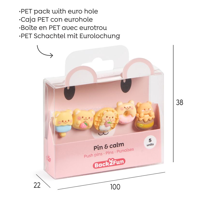 8422593133804-Blister de 5 punaises Ours Back2Fun--4