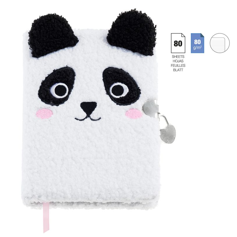 8422593077955-Journal intime peluche Panda Back2Fun--0