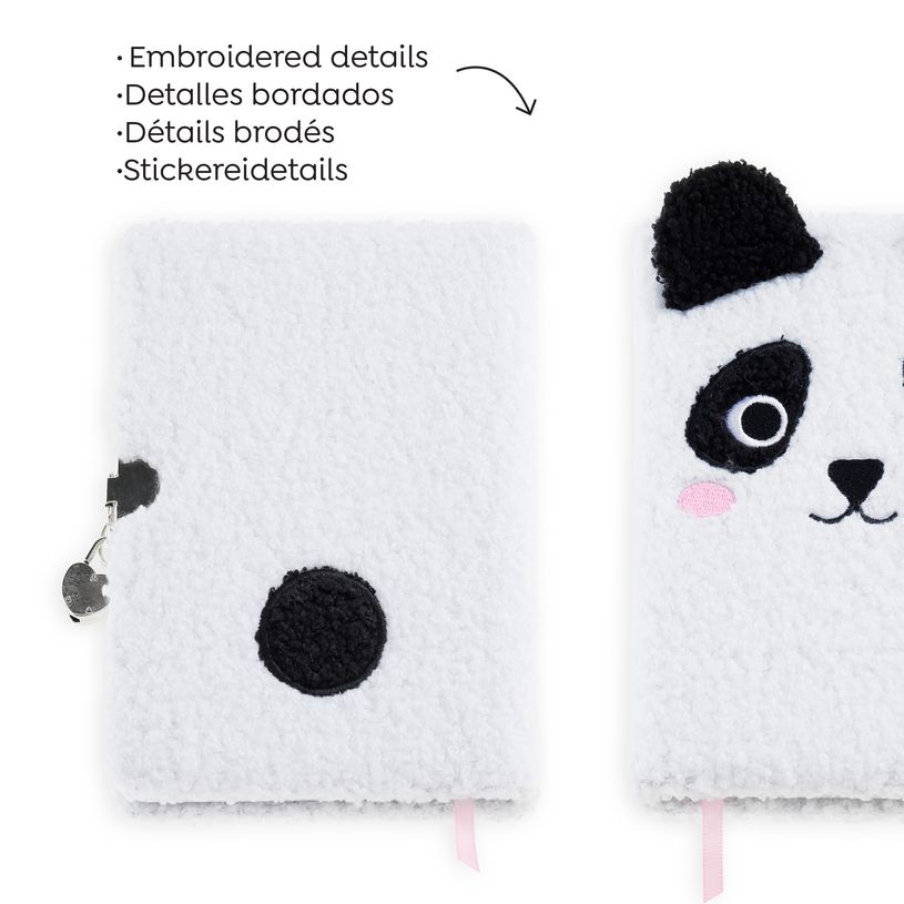 8422593077955-Journal intime peluche Panda Back2Fun--3