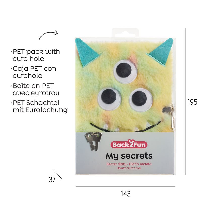 8422593077979-Journal intime peluche Monstre Back2Fun--4
