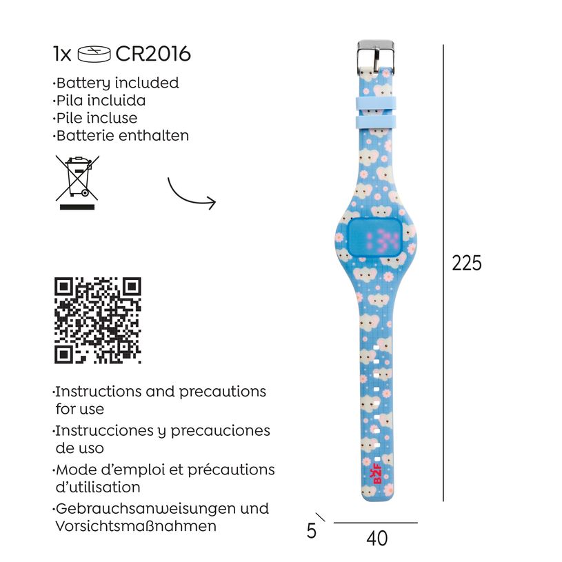 8422593133972-Montre digitale ronde éléphant Back2Fun--1
