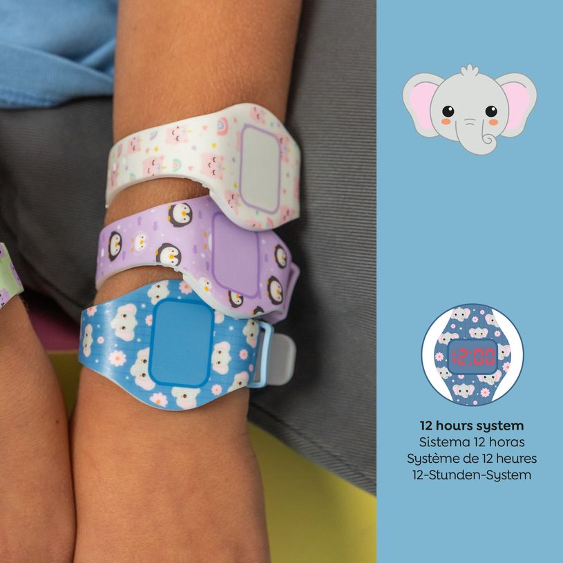 8422593133972-Montre digitale ronde éléphant Back2Fun--2