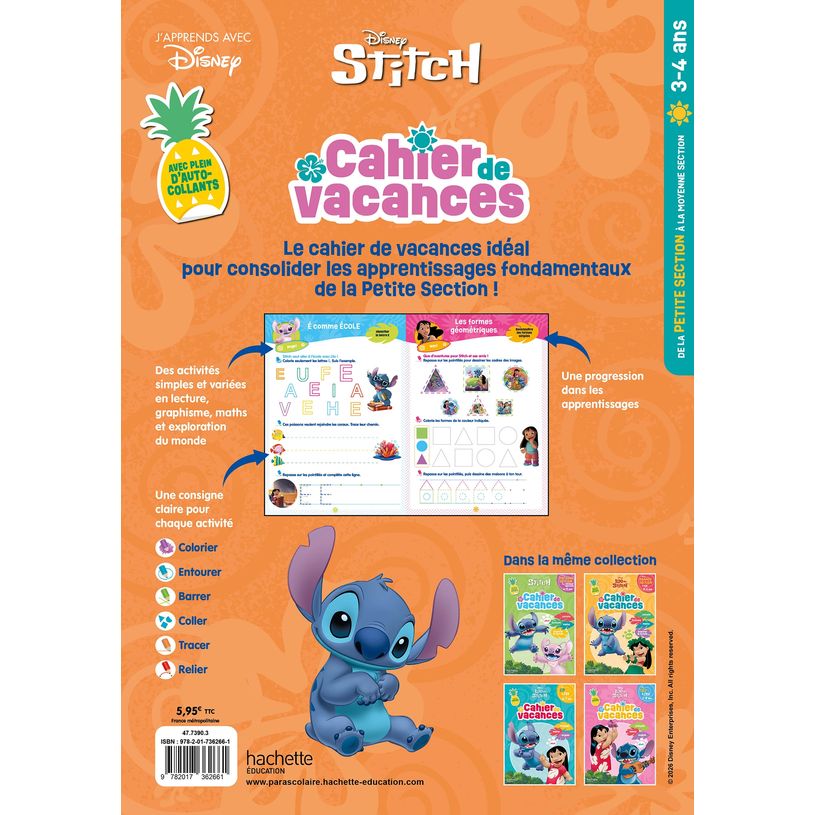 9782017362661-Disney - Stitch - Cahier de vacances - De la Petite Section à la Moyenne Section--1