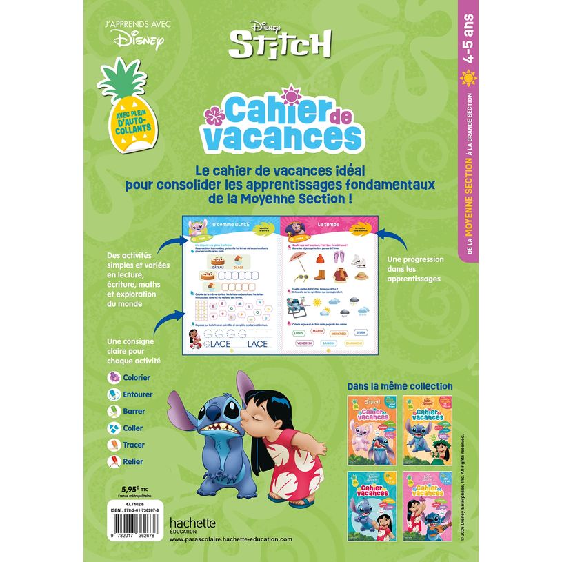 9782017362678-Disney - Stitch - Cahier de vacances - De la Moyenne Section à la Grande Section--1