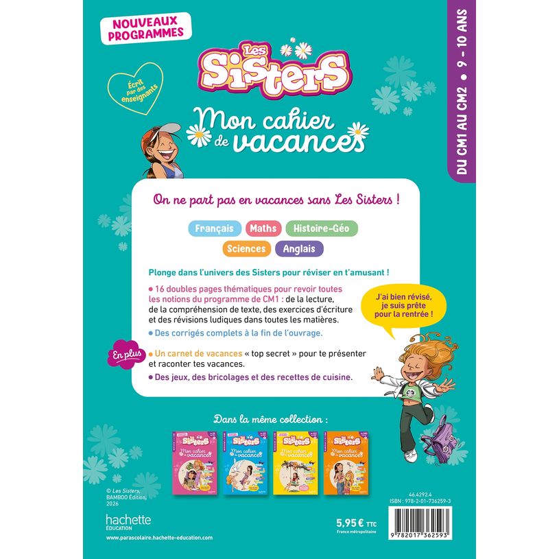 9782017362593-Les Sisters - Mon cahier de vacances - CM1 / CM2--1