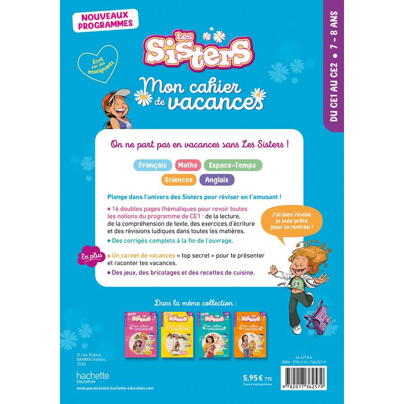 9782017362579-Les Sisters - Mon cahier de vacances - CE1 / CE2--1