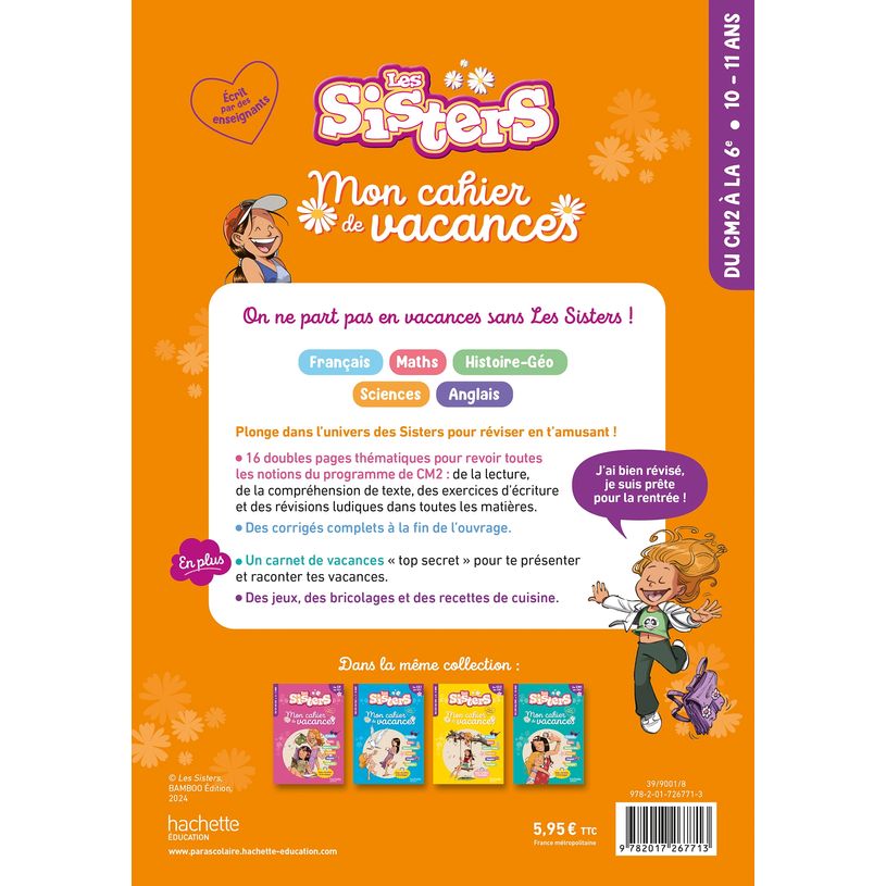 9782017267713-Les Sisters - Mon cahier de vacances - Du CM2 à la 6e--1