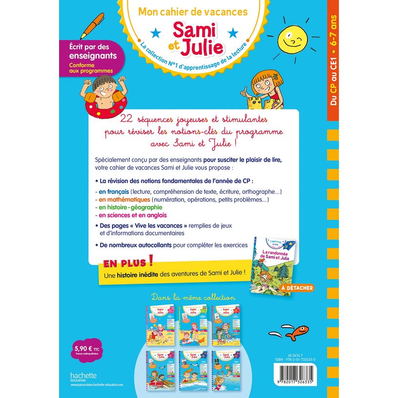 9782017326335-Sami et Julie - Du CP au CE1 - Cahier de vacances--1
