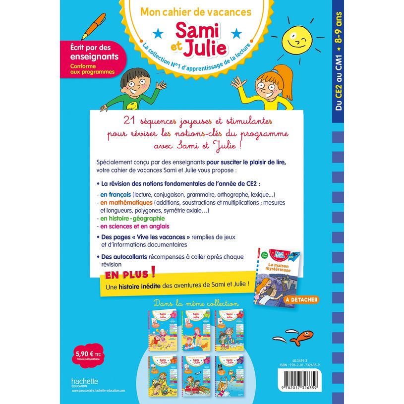 9782017326359-Sami et Julie - Du CE2 au CM1 - Cahier de vacances--1
