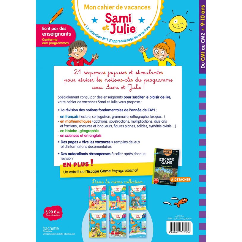 9782017326366-Sami et Julie - Du CM1 au CM2 - Cahier de vacances--1