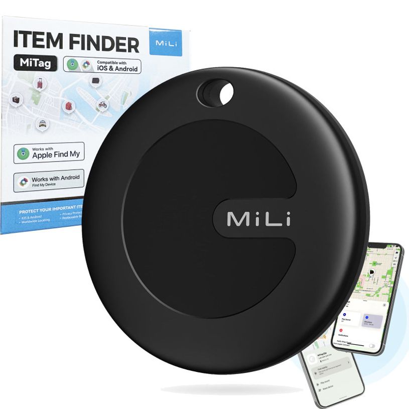 6938012334889-MiLi - Balise Bluetooth anti-perte pour téléphone portable - keychain format - noir--0