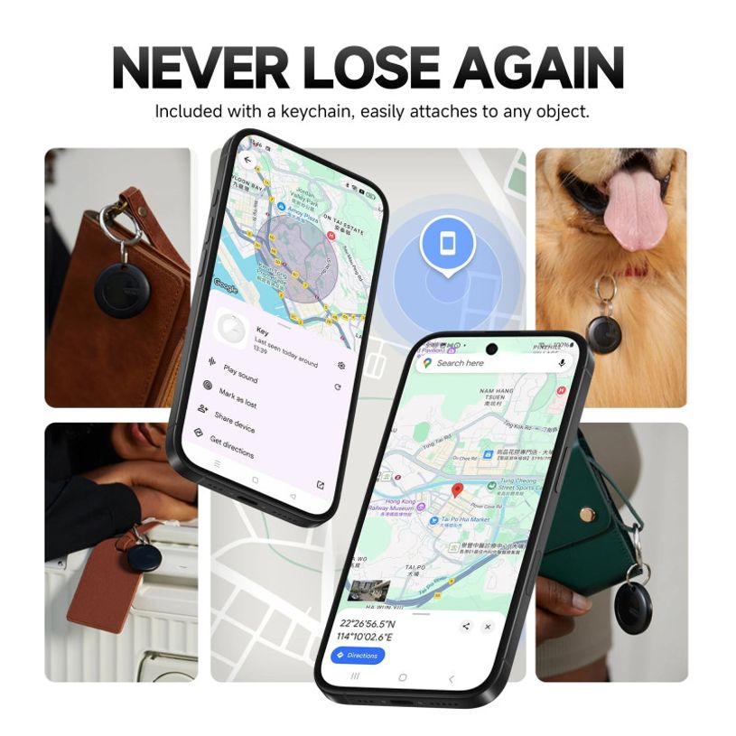 6938012334889-MiLi - Balise Bluetooth anti-perte pour téléphone portable - keychain format - noir--1