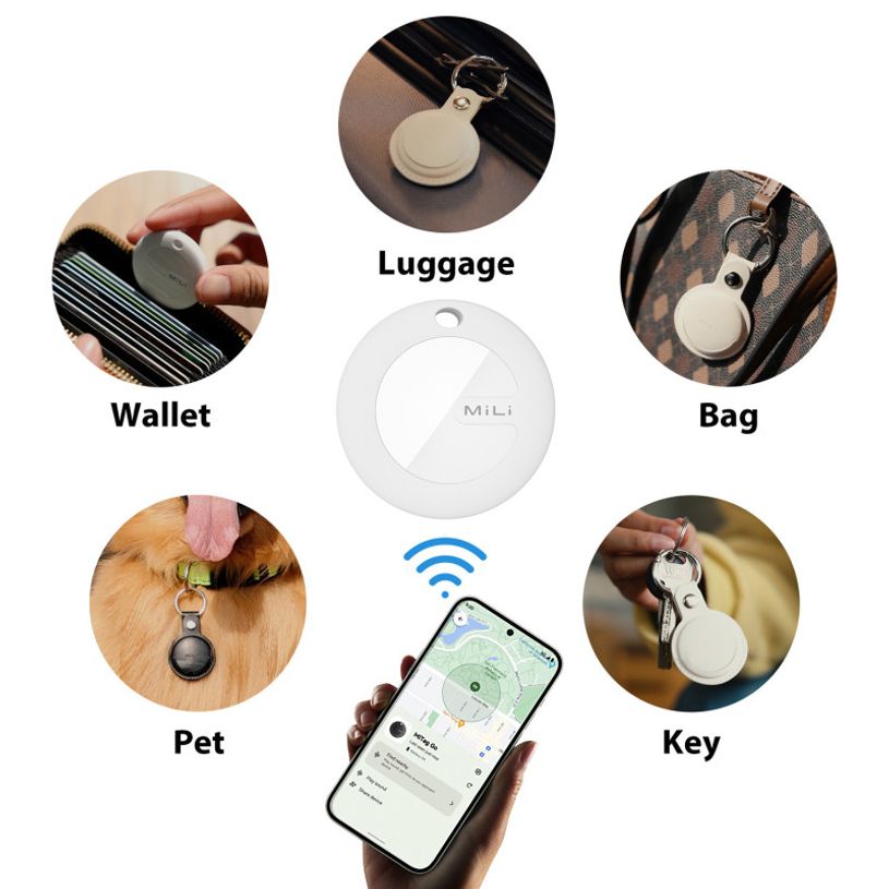 6938012334889-MiLi - Balise Bluetooth anti-perte pour téléphone portable - keychain format - noir--2