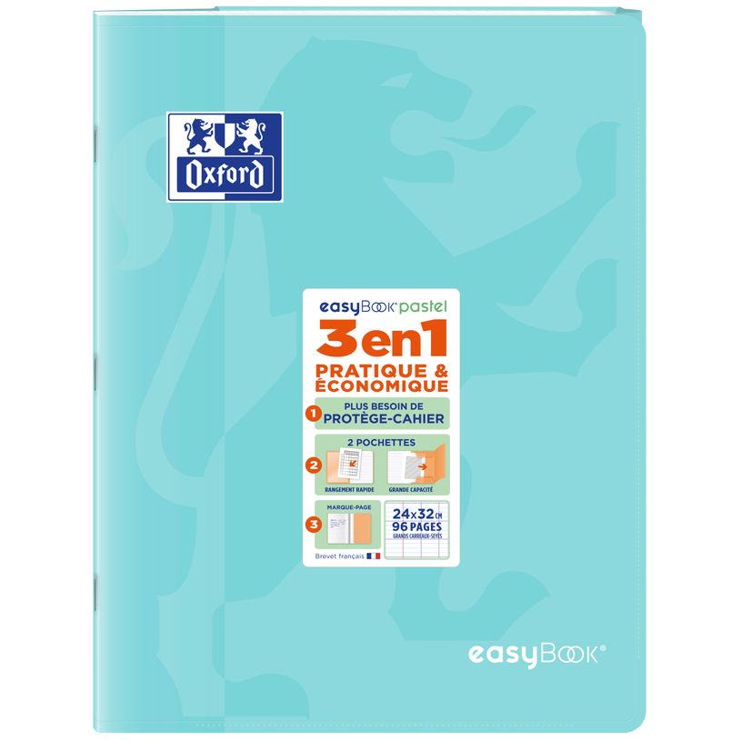 3020120296753-Oxford EasyBook Pastel – Cahier 24 × 32 cm – 96 pages – grands carreaux (Seyès) – bleu--0