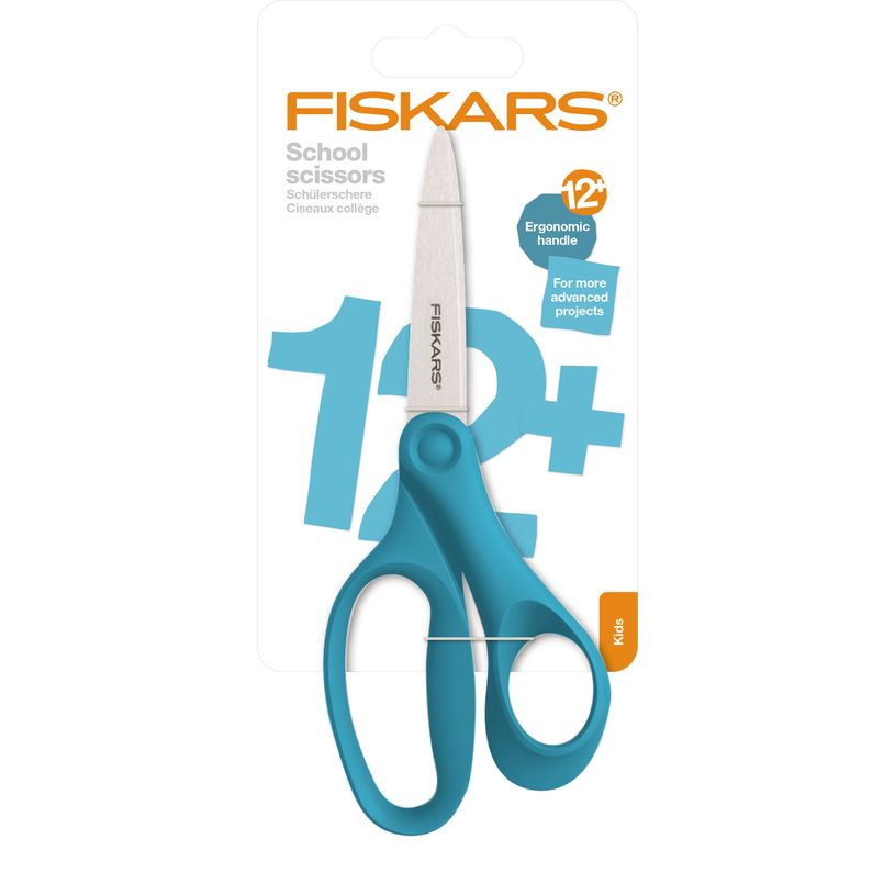 6424002017370-Ciseaux Collège - droitiers - 12 ans + - 18 cm - FISKARS--1