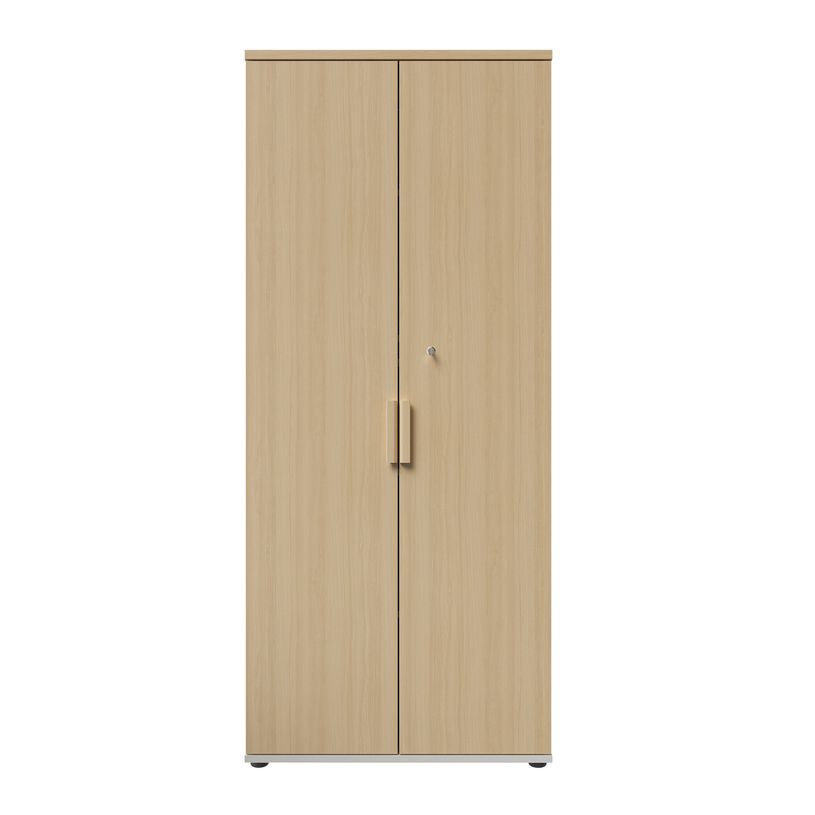 3483601385535-Armoire haute ITALIC - Corps blanc- Dessus et portes imitation Chêne--4