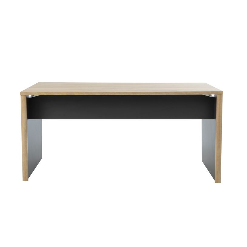 3483601391512-Bureau ITALIC - L160 - Imitation chêne du bocage/anthracite--0