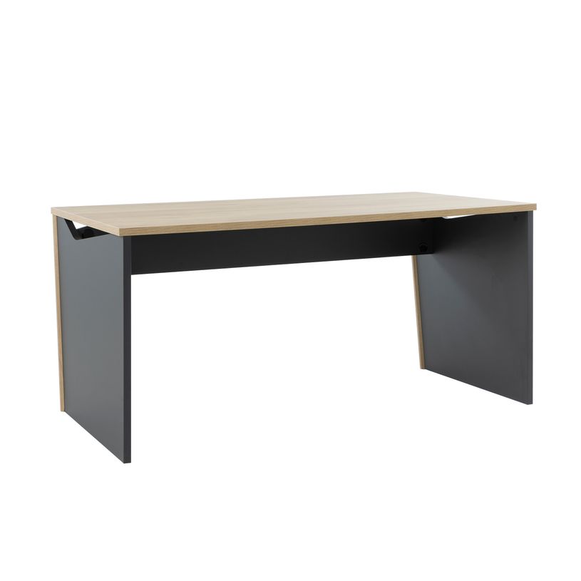 3483601391512-Bureau ITALIC - L160 - Imitation chêne du bocage/anthracite--3
