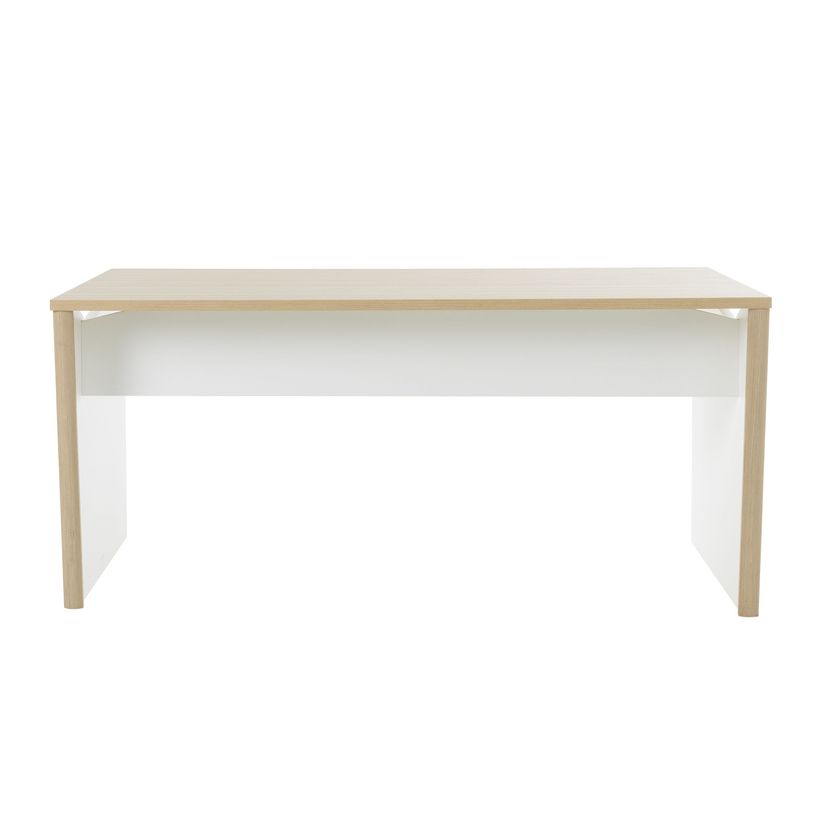 3483601385511-Bureau ITALIC - L160 - Imitation chêne/blanc--0