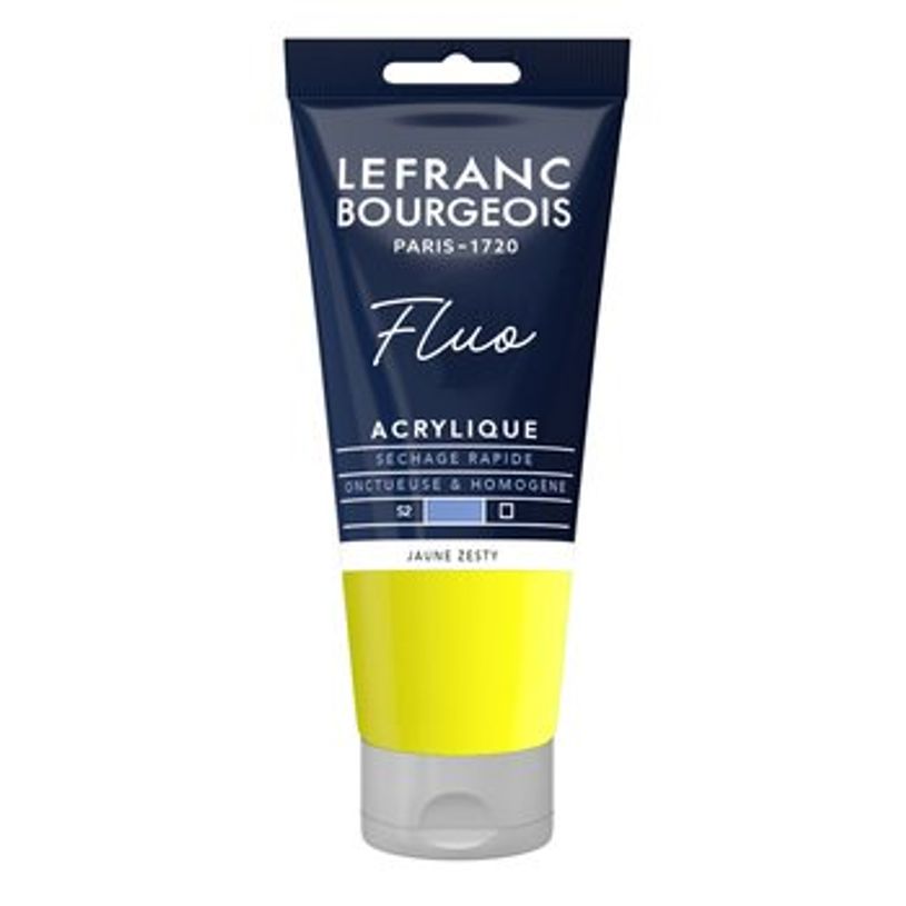 3013643021230-Lefranc Bourgeois – Peinture Acrylique Fine - 80 ml - Jaune Fluo--0
