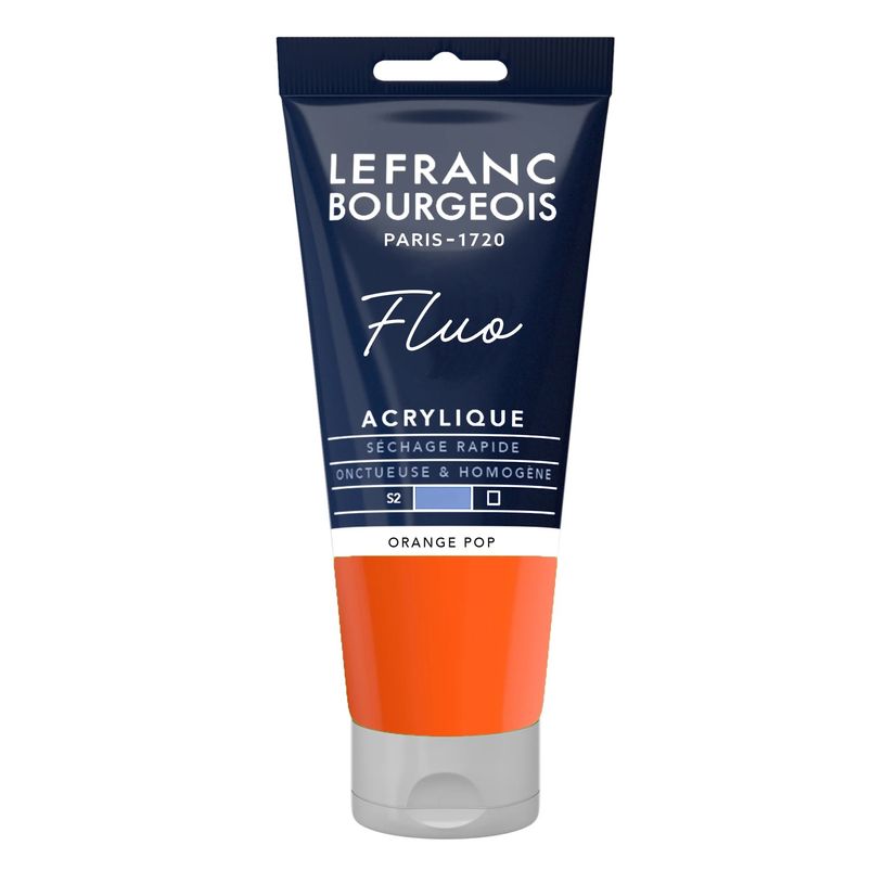 3013643021247-Lefranc Bourgeois – Peinture Acrylique Fine – 80 ml – Orange Fluo--0