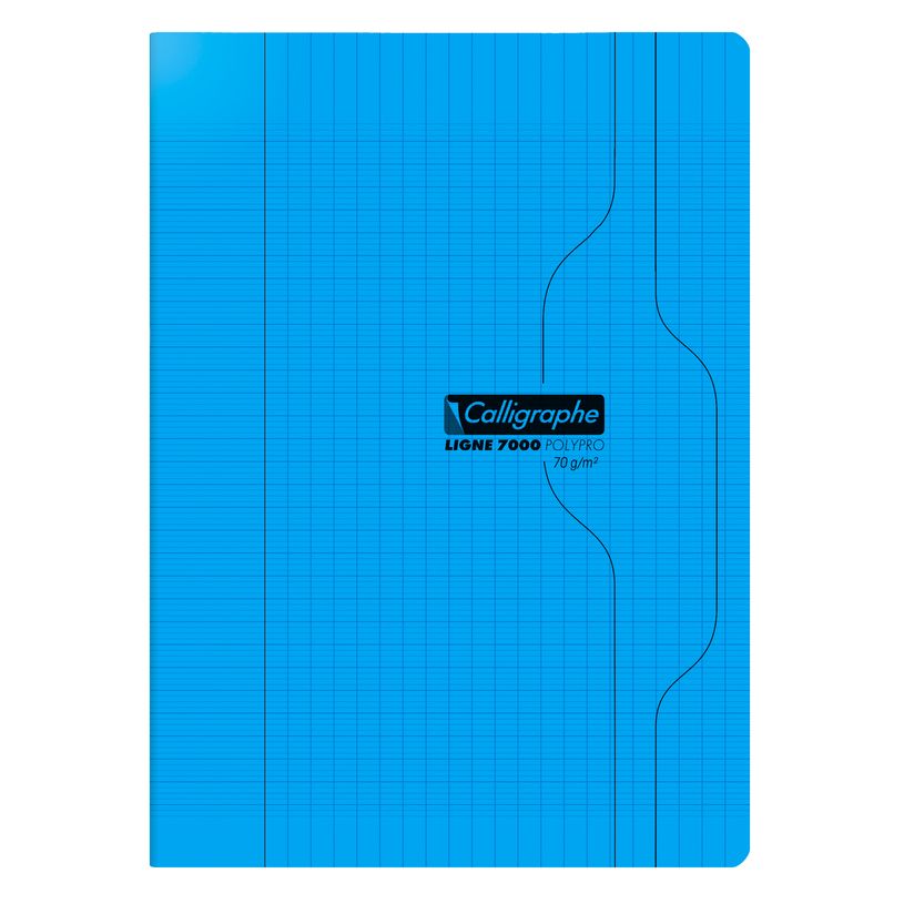 3210331700228-Calligraphe 7000 - Cahier polypro - 21 x 29,7 cm - 48 pages - grands carreaux (Seyes) - bleu--0