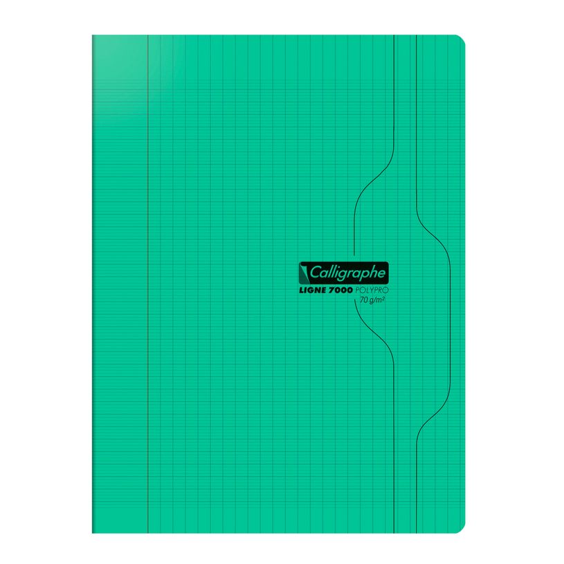 3210331701751-Calligraphe 7000 - Cahier polypro - 24 x 32 cm - 48 pages - grands carreaux (Seyes) - vert--0