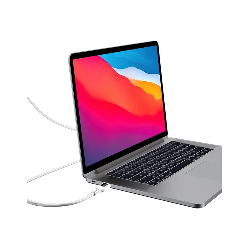 3571211551829-Bigben Connected - Câble USB-C vers USB-C - Tissé avec écran - 1.2m - Blanc-P_405268136_5-6