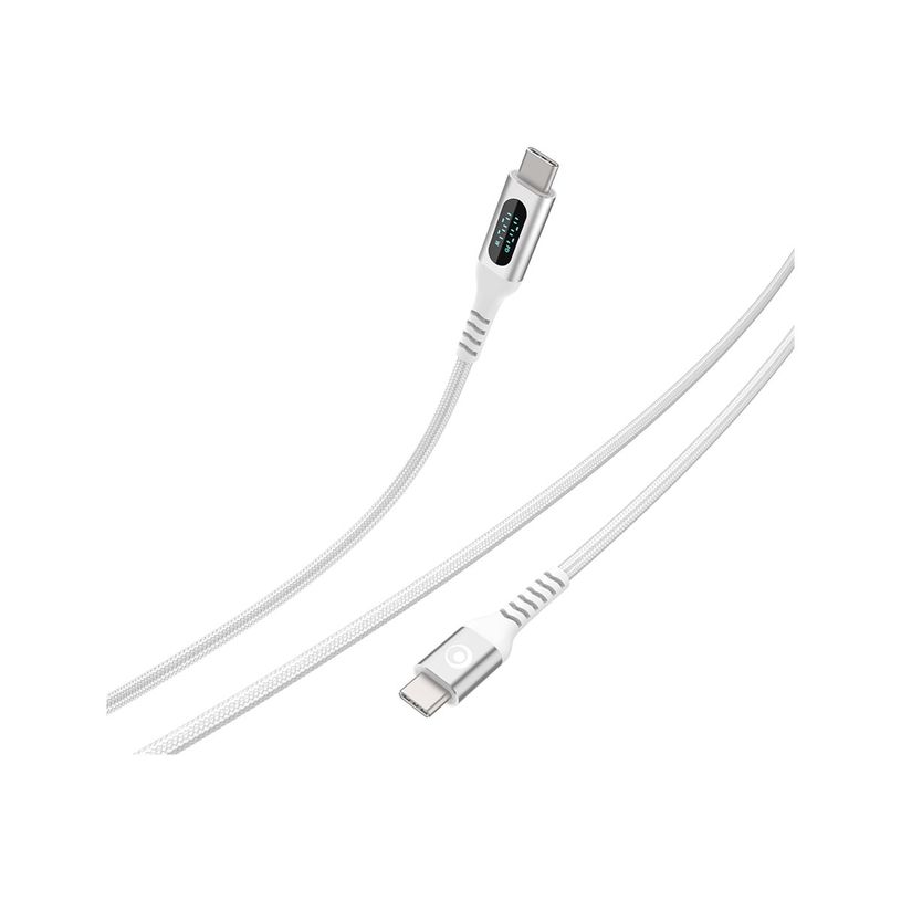 3571211551836-Bigben Connected - Câble USB-C vers USB-C - Tissé avec écran - 2m - Blanc-P_405268137_5-5