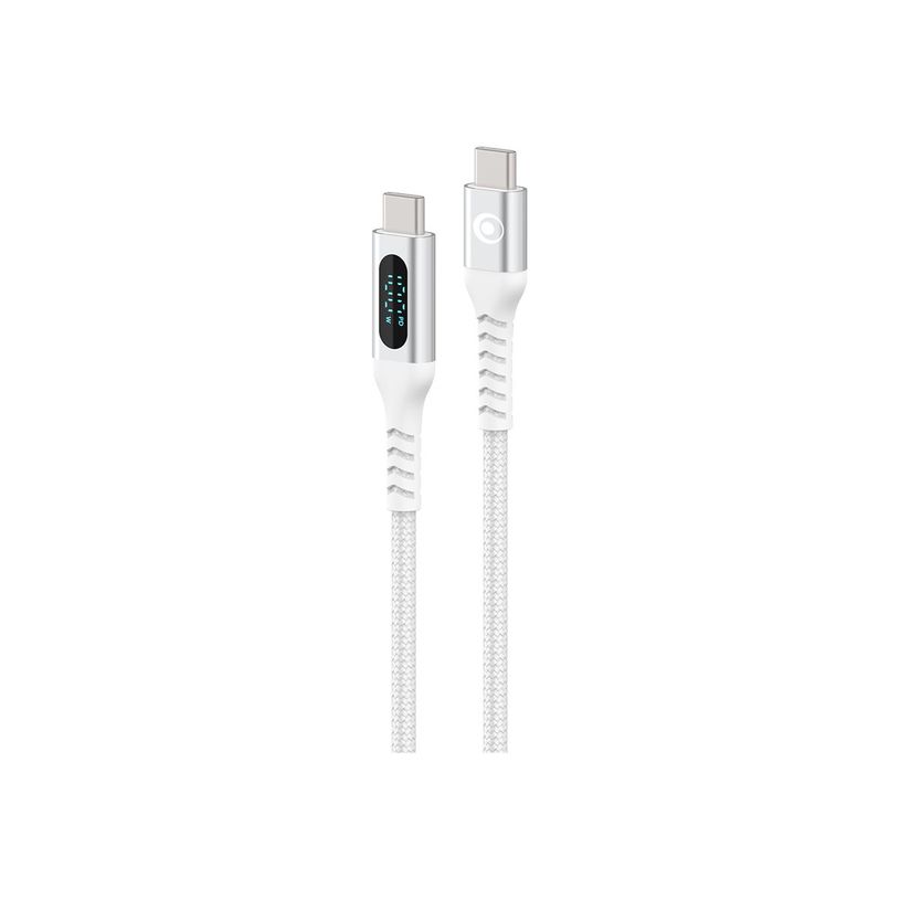 3571211551836-Bigben Connected - Câble USB-C vers USB-C - Tissé avec écran - 2m - Blanc-P_405268137_6-6
