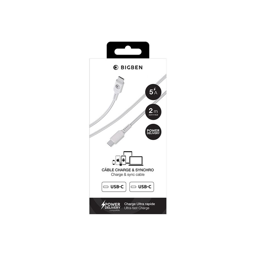 3571211538424-Bigben Connected - Câble USB-C vers USB-C - Tissé - 2m - Blanc-P_405268138_1-5