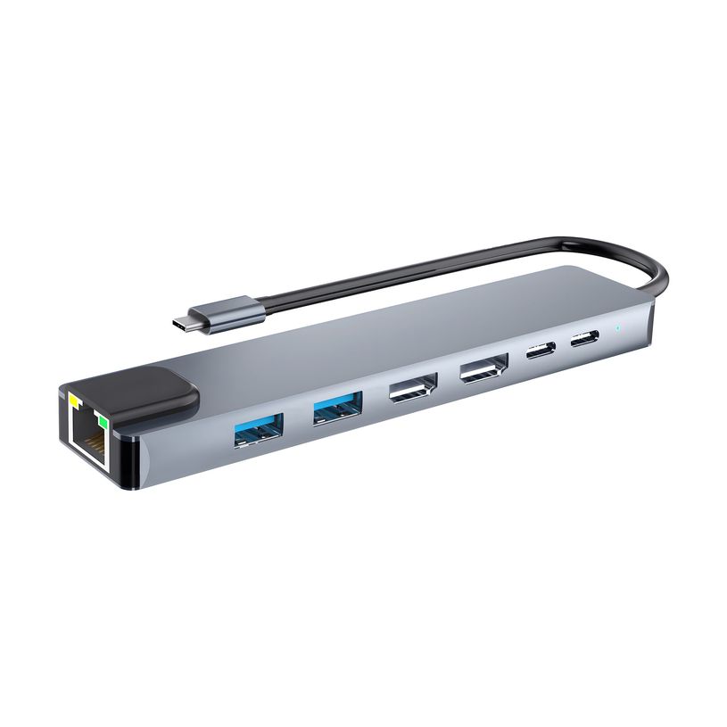 3303170124819-iClick - Hub 7-in-1 - dual 4K display - 2 x SuperSpeed USB 3.0 + 2 x USB-C + 1 x Ethernet -P_405268241_2-0