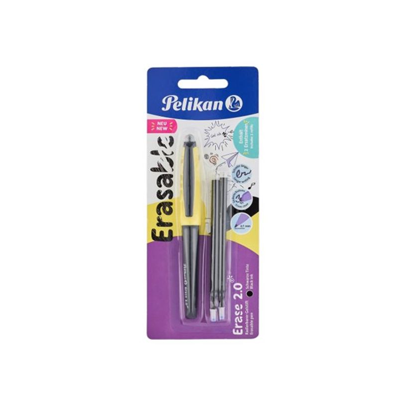5901389584950-Pelikan Erase 2.0 - Roller - non permanent - noir - encre gel - 0.7 mm - avec gomme-P_405268383_1-0