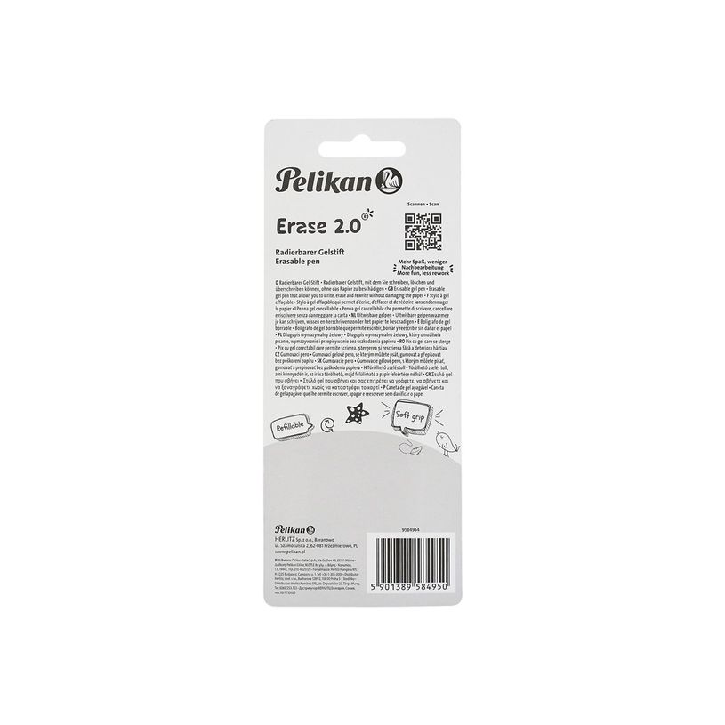 5901389584950-Pelikan Erase 2.0 - Roller - non permanent - noir - encre gel - 0.7 mm - avec gomme-P_405268383_2-9