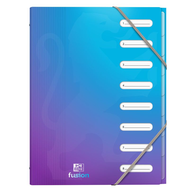 3045050476532-Oxford School Fusion - Trieur polypro A4 - 8 positions - différents coloris disponibles--2