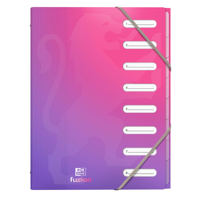 3045050476532-Oxford School Fusion - Trieur polypro A4 - 8 positions - différents coloris disponibles--4