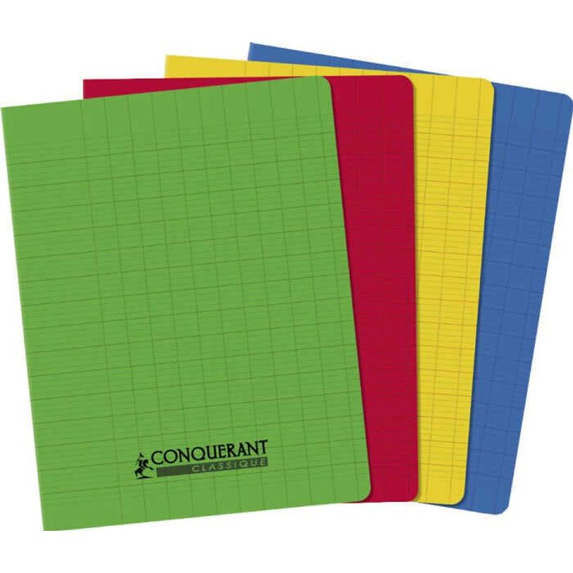 3020120226026-Conquérant Classique - Cahier Polypro - 17x22 -48 pages - Seyès - Assortis--0