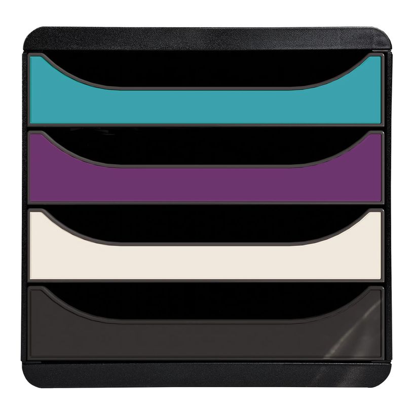 9002493310100-Exacompta - Module de classement Big Box 4 tiroirs titane - 347x278x267 mm--4