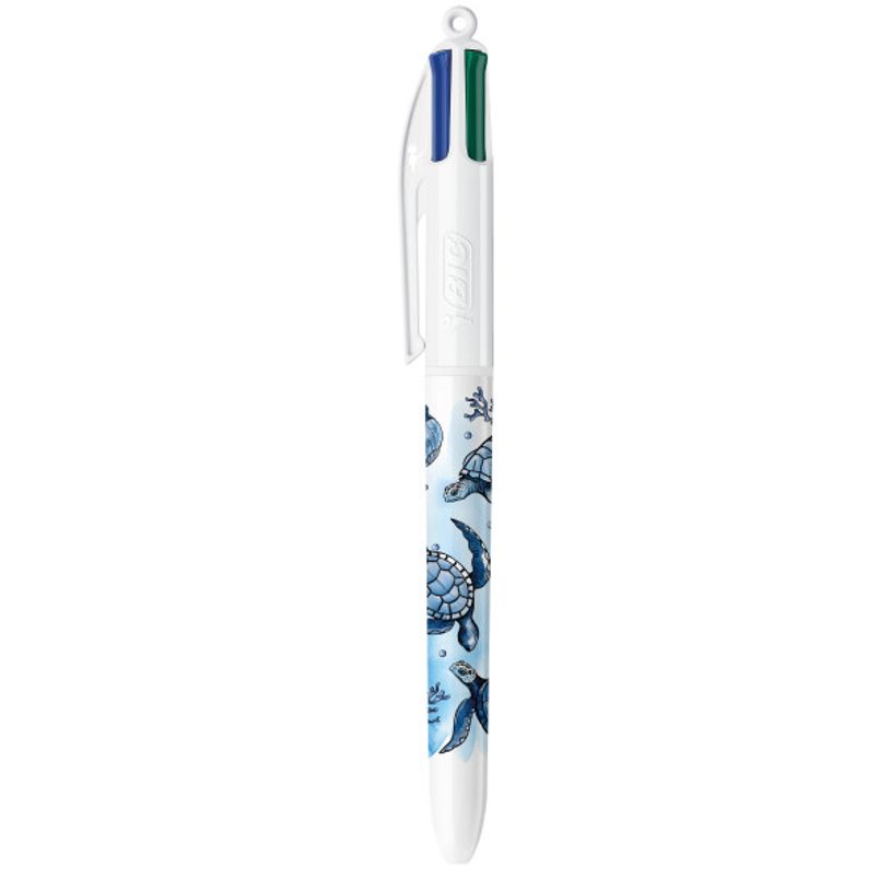 3086124165877-BIC - Stylo bille 4 Couleurs Seaside Turtle - pointe 1 mm--0