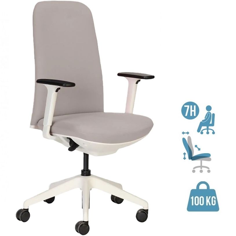 3760185026673-Fauteuil de bureau NEST - accoudoirs réglables en hauteur - gris--0