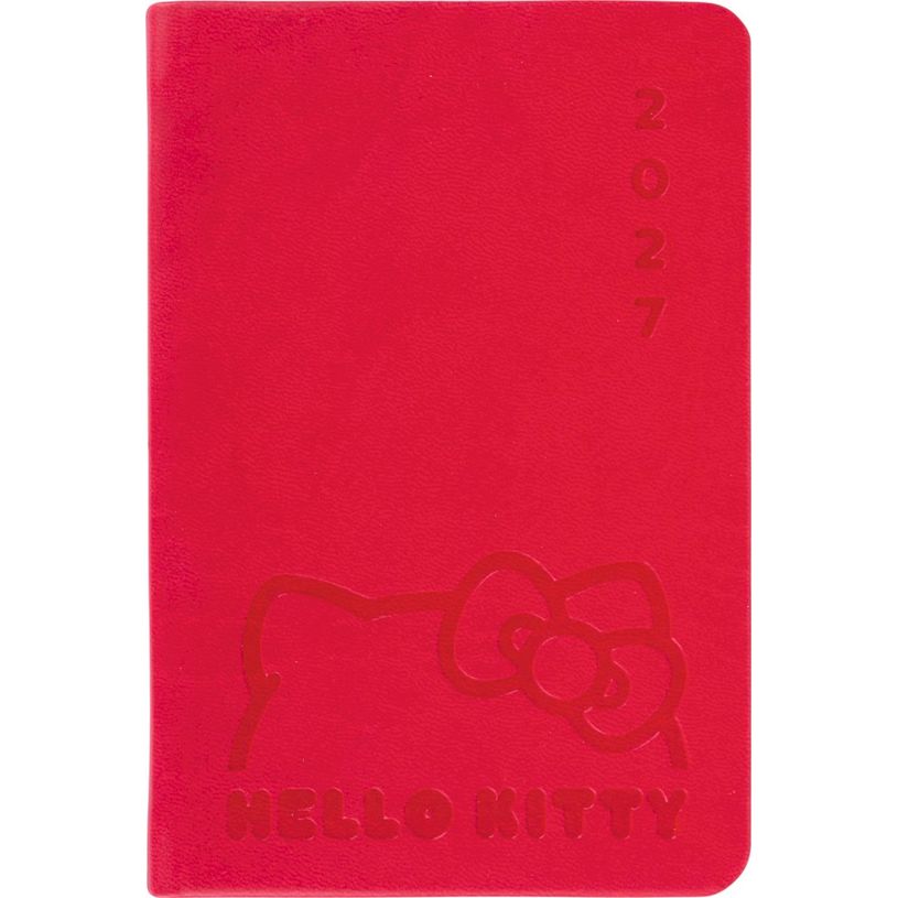 3664447234830-Agenda Hello Kitty - 1 semaine sur 2 pages - 10 x 15 cm - noeud - Oberthur--0