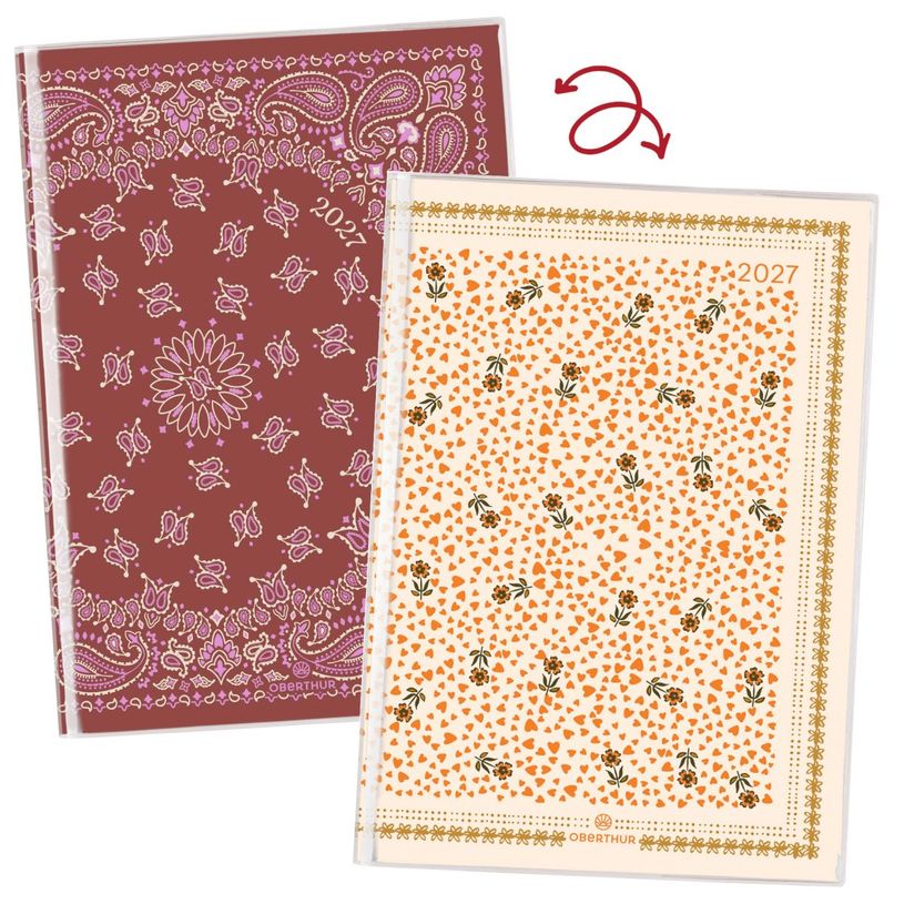3664447229089-Agenda Capri - 1 semaine sur 2 pages - 10 x 15 cm - bandana - Oberthur--0