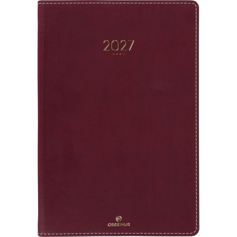 3664447230382-Agenda Eton - 1 semaine sur 2 pages - 17 x 24,5 cm - bordeaux - Oberthur--0