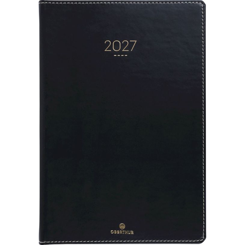 3664447230399-Agenda Eton - 1 semaine sur 2 pages - 17 x 24,5 cm - noir - Oberthur--0